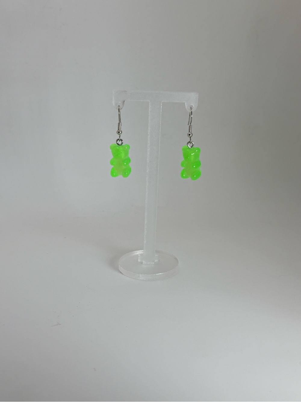 Green Earring Bundle | Gummy Bears, Peeps Bunny & Crystal Dangles | 3 Pairs - Picture 3 of 4
